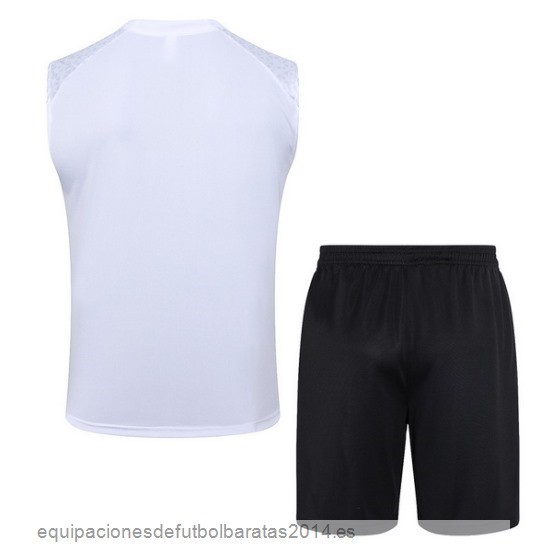 Nuevo Entrenamiento Sin Mangas Conjunto Completo AC Milan 23/24 Blanco Rojo Negro Baratas